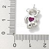 Rack Plating Brass Micro Pave Cubic Zirconia Pendants KK-L224-058P-3