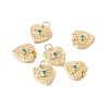 Rack Plating Brass Micro Pave Deep Sky Blue Cubic Zirconia Pendants ZIRC-C040-33G-4