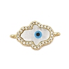 Rack Plating Brass With Natural shells And Micro Pave Cubic Zirconia Links KK-Z074-32G-1