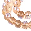 Transparent Electroplate Glass Beads Strands EGLA-Q132-6MM-01A-03-3