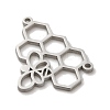 Tarnish Resistant 304 Stainless Steel Connector Charms STAS-O005-03P-2