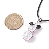 Glass Seed Beads & Glass Pearl Round Beaded Bear Pendant Waxed Cotton Cord Necklaces for Women Men NJEW-MZ00126-5