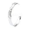 Non-Tarnish 304 Stainless Steel Textured Open Cuff Bangles for Women STAS-B068-02P-1