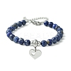 Natural Lapis Lazuli Beaded Bracelets BJEW-JB09886-01-1