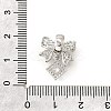 Bowknot & Rhombus Brass Micro Pave Clear Cubic Zirconia European Beads KK-V008-35P-3