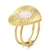 Ion Plating(IP)  304 Stainless Steel Enamel Open Cuff Rings for Women RJEW-F166-52G-01-1