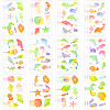 36Pcs 2 Style PVC Waterproof Self-Adhesive Picture Stickers STIC-SP0001-09A-1
