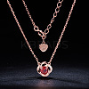 SHEGRACE Flower Glamourous Real Rose Gold Plated 925 Sterling Silver Pendant Necklaces JN450A-3