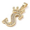 Rack Plating Brass Micro Pave Cubic Zirconia Pendants KK-D535-01S-RS-2