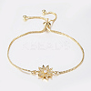 Adjustable Brass Micro Pave Cubic Zirconia Bolo Bracelets LS-BJEW-H558-22G-1