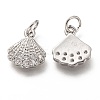 Brass Micro Pave Clear Cubic Zirconia Charms ZIRC-C020-49P-2