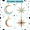 2 Sets 2 Styles Colorful Rhinestone Moon & Star Asymmetrical Earrings EJEW-FI0001-22-3