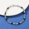201 Stainless Steel Link Chain Bracelets for Men Women BJEW-B143-03PB-3