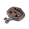 Rack Plating Brass Orange Cubic Zirconia Pendants KK-D031-03B-3