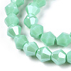 Opaque Solid Color Electroplate Glass Beads Strands EGLA-A039-P6mm-A20-2