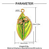 304 Stainless Steel Enamel Pendants STAS-OY014-10G-2