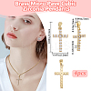 4Pcs Brass Micro Pave Clear Cubic Zirconia Pendants ZIRC-BBC0003-03G-2