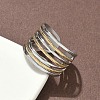 304 Stainless Steel Double Color Cuff Rings RJEW-S635-01GP-B-1