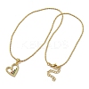 Brass Micro Pave Colorful Cubic Zirconia Peach Heart Pendant Necklaces for Women NJEW-Q346-01G-02-2