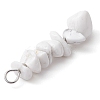 Gradient Color Natural Quartz Crystal & Natural Howlite & White Moonstone Chip Beaded Pendants PALLOY-JF02791-01-5