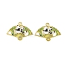Golden Plated Alloy Enamel Connector Charms ENAM-Z017-15G-03-1