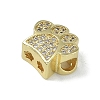 Rack Plating Brass Micro Pave Clear Cubic Zirconia Beads KK-A220-03G-2