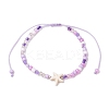 5Pcs 5 Colors Adjustable Glass Seed Beaded Anklets AJEW-AN00636-3