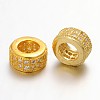 Brass Micro Pave Cubic Zirconia Beads ZIRC-L037-16G-FF-1