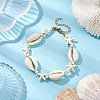 Synthetic Turquoise & Magnesite & Natural Cowrie Shell Beaded Bracelets BJEW-JB10691-2