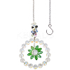 1Pc Flower Glass Car Hanging Decoration HJEW-SP0001-11C-1