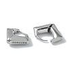 Rhombus Brass Micro Pave Cubic Zirconia Stud Earrings for Women EJEW-H006-03P-2