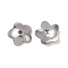 Tarnish Resistant 5-Petal 201 Stainless Steel Flower Bead Caps STAS-N027-02-2