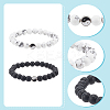 4 Sets 4 Style Natural & Synthetic Mixed Gemstone & Glass Round Beaded Stretch Bracelets Set BJEW-AN0001-50-6