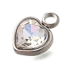 304 Stainless Steel with Rhinestone Pendants STAS-Q346-01P-04-3
