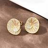 Brass Micro Pave Clear Cubic Zirconia Stud Earrings EJEW-A151-02A-G-3
