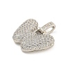 Brass Micro Pave Clear Cubic Zirconia Pendants KK-B099-01P-W-2