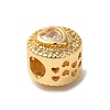 Heart Real 18K Gold Plated Brass Micro Pave Cubic Zirconia European Beads KK-G511-01G-03-2