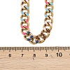 8MM 201 Stainless Steel Enamel Cuban Link Chain Necklaces NJEW-H085-02G-3