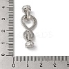 Rack Plating Brass Micro Pave Clear Cubic Zirconia Fold Over Clasps KK-A222-06P-3