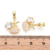 Brass Micro Pave Clear Cubic Zirconia Charms KK-N259-09A-G-3