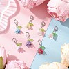 Flower Acrylic & Plastic Imitation Pearl Beads Pendant Decorations HJEW-JM03231-01-1