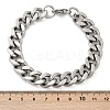 304 Stainless Steel Cuban Link Chain Bracelets for Women Men LS-BJEW-D304-01P-3