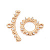 Brass Micro Pave Clear Cubic Zirconia Toggle Clasps KK-S356-579-NF-1