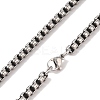 304 Stainless Steel Box Chain Necklaces NJEW-K378-17B-AS-1