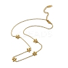 304 Stainless Steel Crystal Rhinestone Flower Link Chain Necklaces for Women LS-NJEW-A059-02G-2