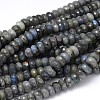 Natural Labradorite Rondelle Bead Strands G-O095-05-G-1
