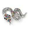 Snake Alloy Rhinestone Brooches for Backpack Clothes JEWB-Z040-01C-AS-1