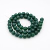 Natural Teal Jade Round Beads Strands G-P070-09-8mm-2