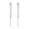 Elegant Stainless Steel Flat Round Tassel Stud Earrings LS-BX2341-1-2
