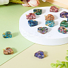 14Pcs 7 Colors Transparent Resin Natural Imperial Jasper Dyed Chips Pendants G-TA0001-39-26